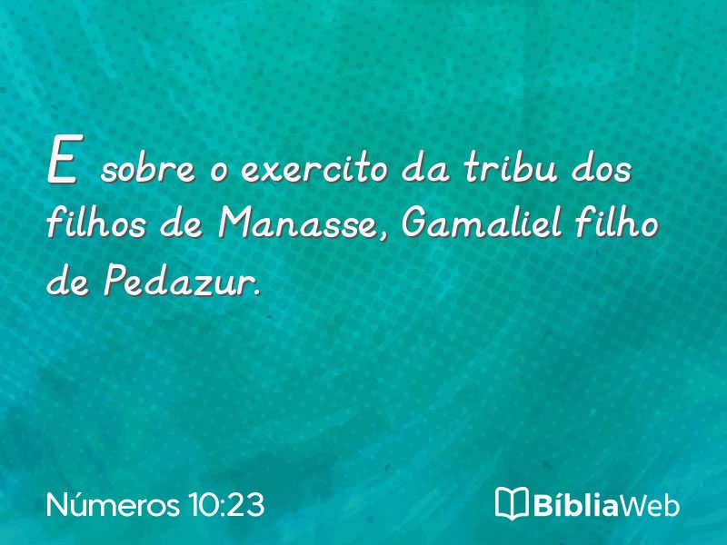 Números 10:23 em imagem para compartilhar