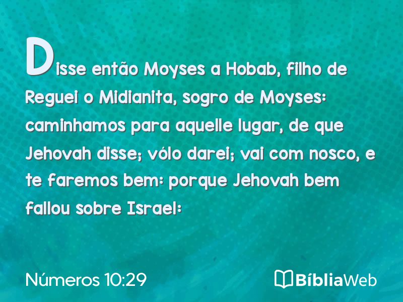 Números 10:29 em imagem para compartilhar