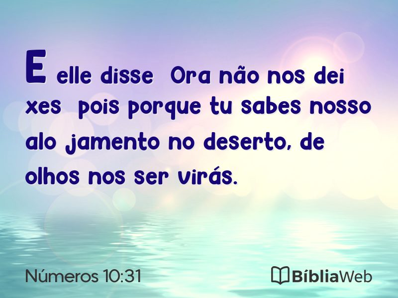 Números 10:31 em imagem para compartilhar