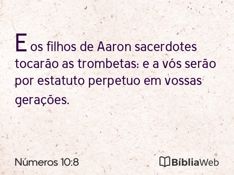 Números 10:8 em imagem para compartilhar