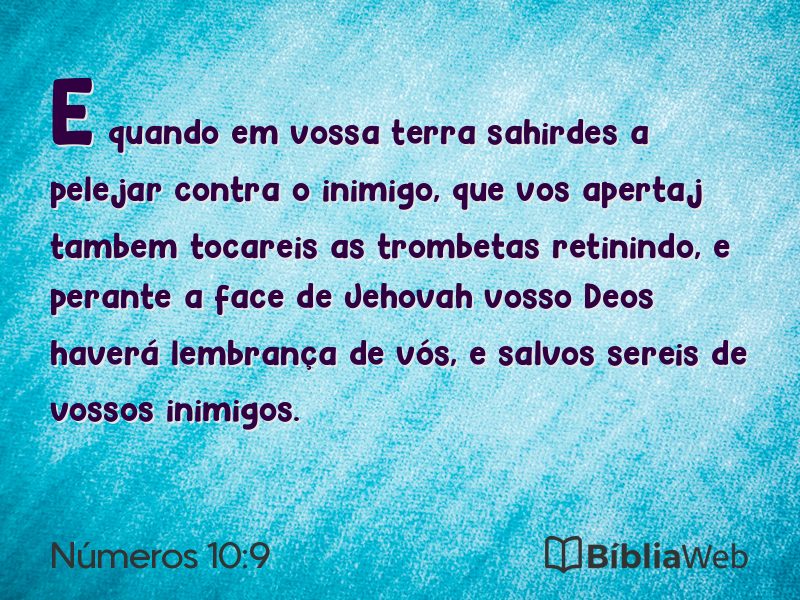Números 10:9 em imagem para compartilhar