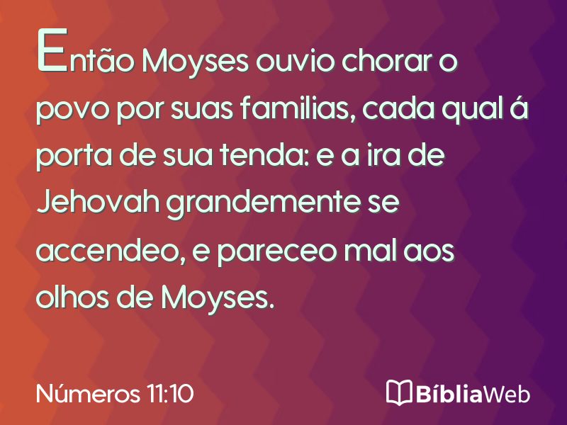 Números 11:10 em imagem para compartilhar