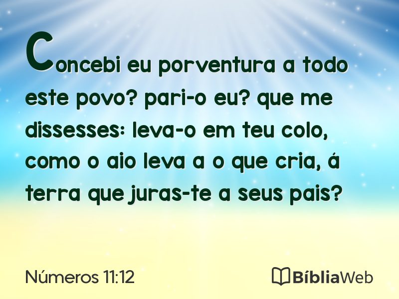 Números 11:12 em imagem para compartilhar