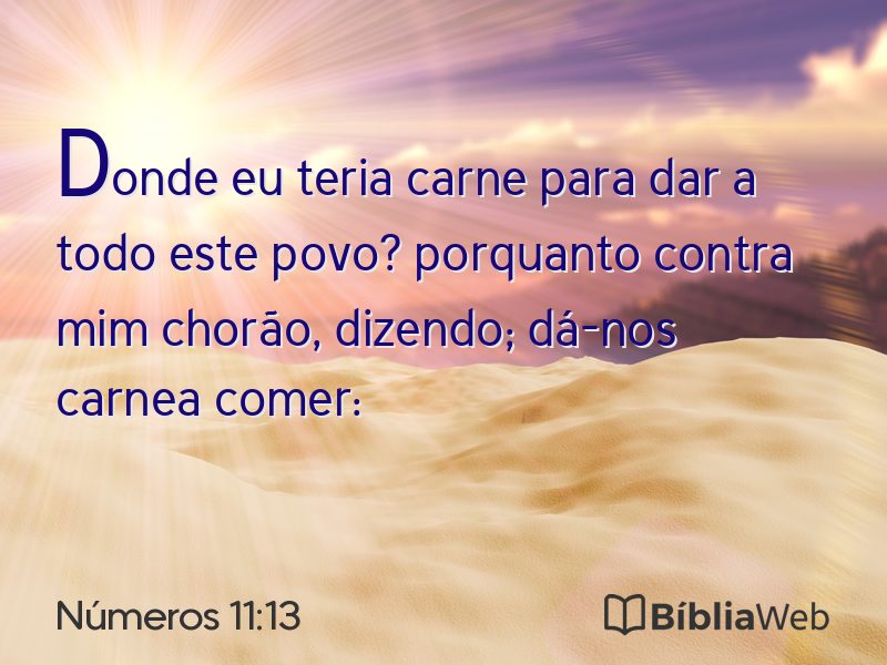 Números 11:13 em imagem para compartilhar