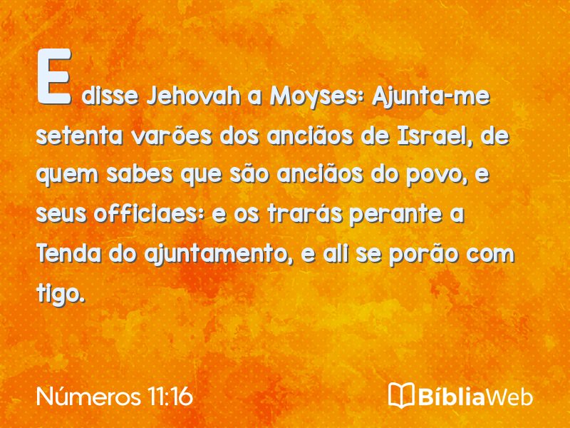 Números 11:16 em imagem para compartilhar