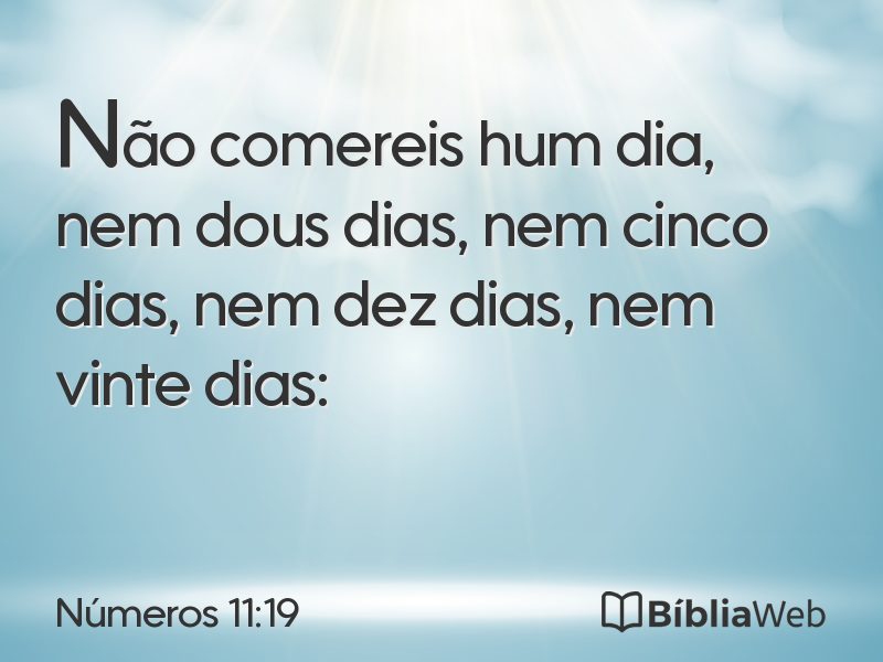 Números 11:19 em imagem para compartilhar