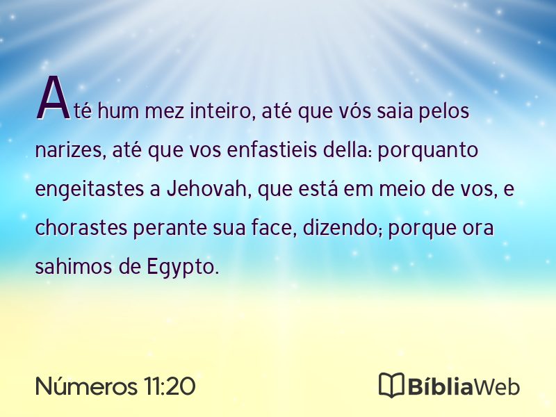Números 11:20 em imagem para compartilhar