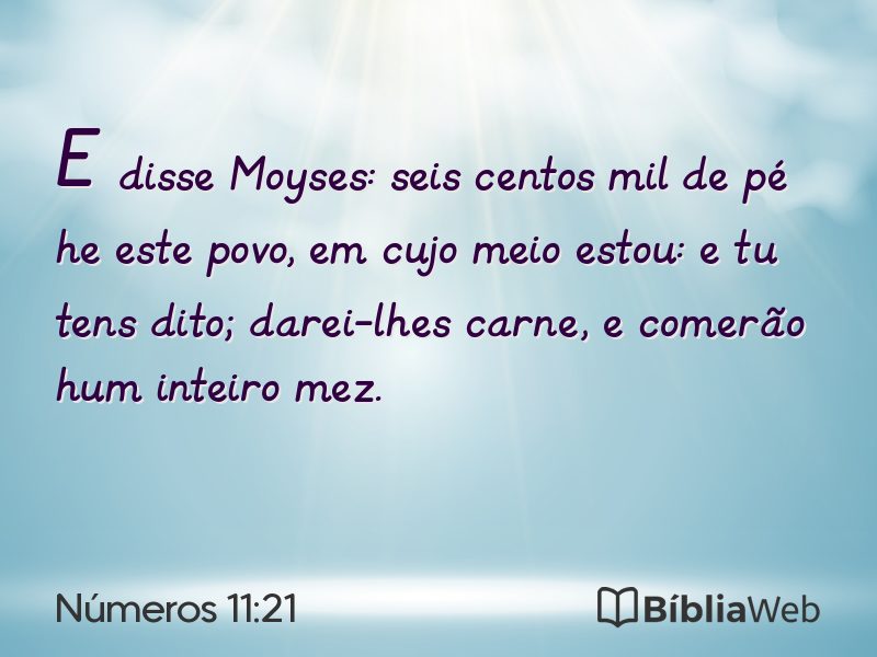 Números 11:21 em imagem para compartilhar