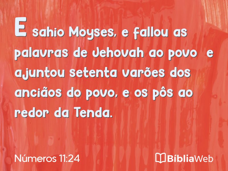 Números 11:24 em imagem para compartilhar