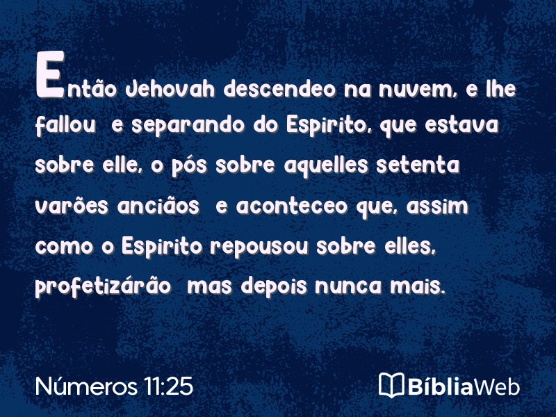 Números 11:25 em imagem para compartilhar
