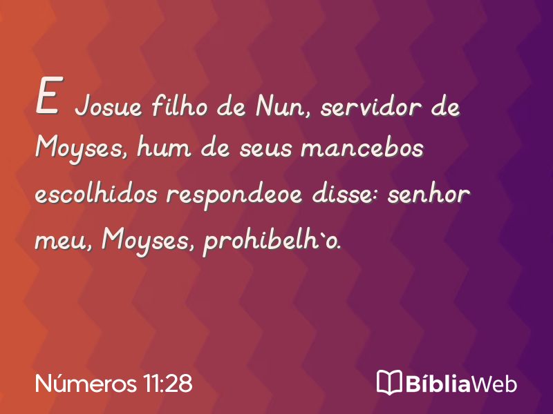 Números 11:28 em imagem para compartilhar