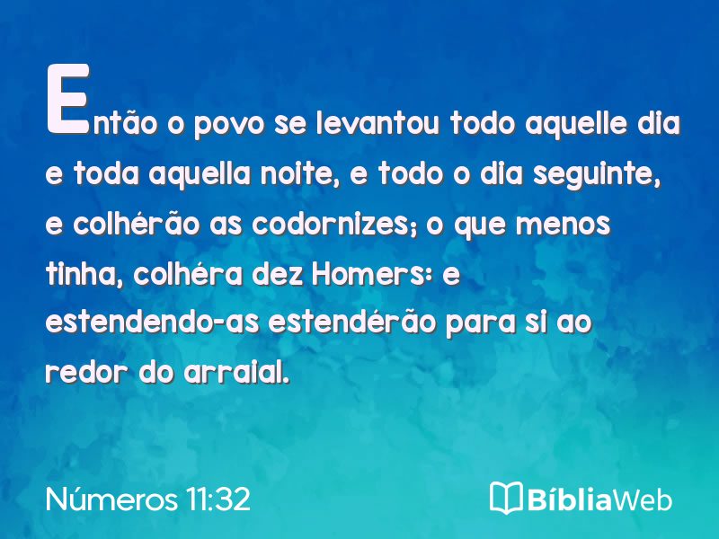 Números 11:32 em imagem para compartilhar