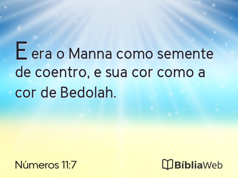 Números 11:7 em imagem para compartilhar