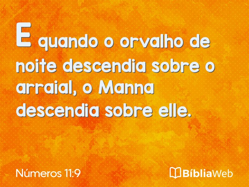 Números 11:9 em imagem para compartilhar