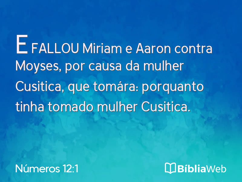 Números 12:1 em imagem para compartilhar