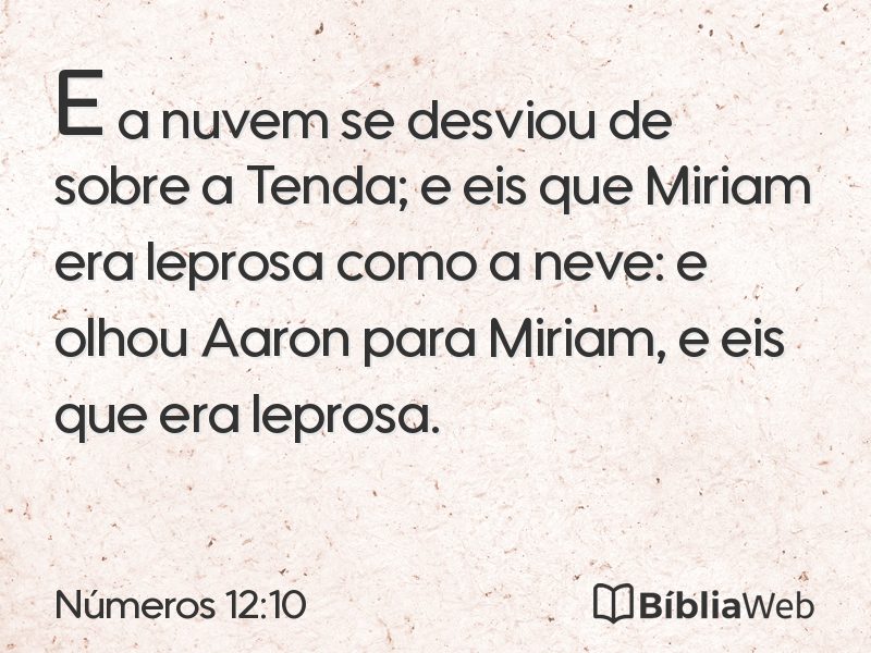 Números 12:10 em imagem para compartilhar