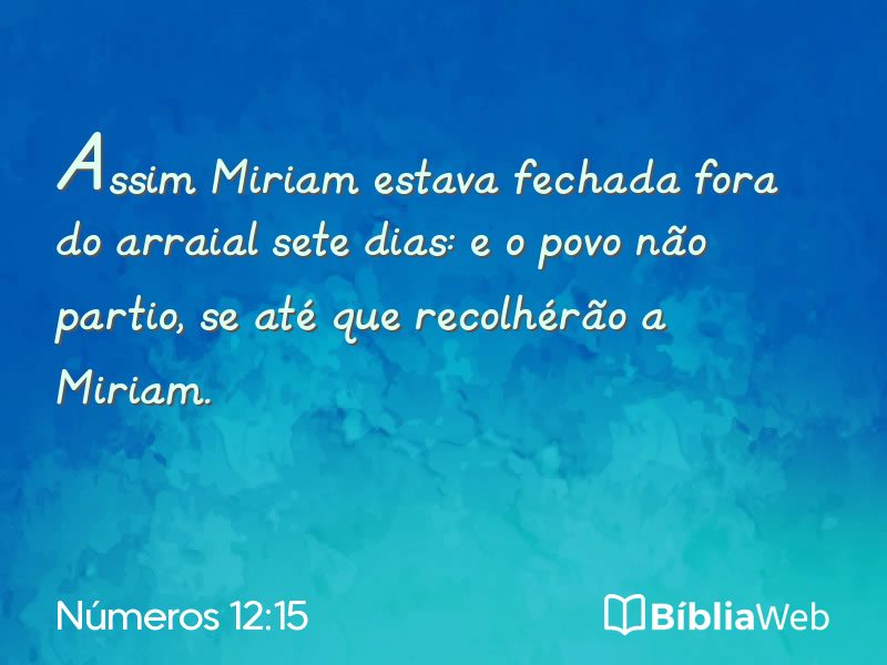 Números 12:15 em imagem para compartilhar