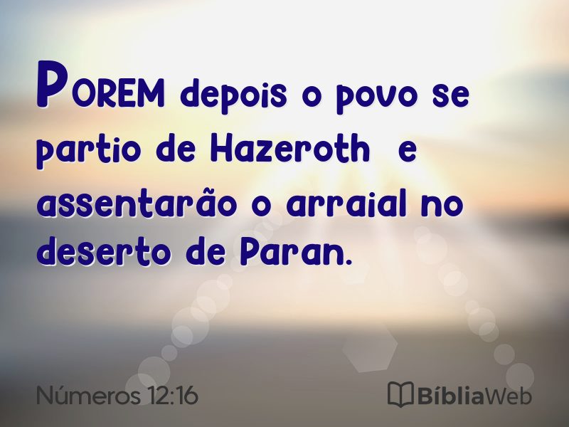 Números 12:16 em imagem para compartilhar