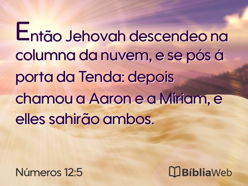 Números 12:5 em imagem para compartilhar