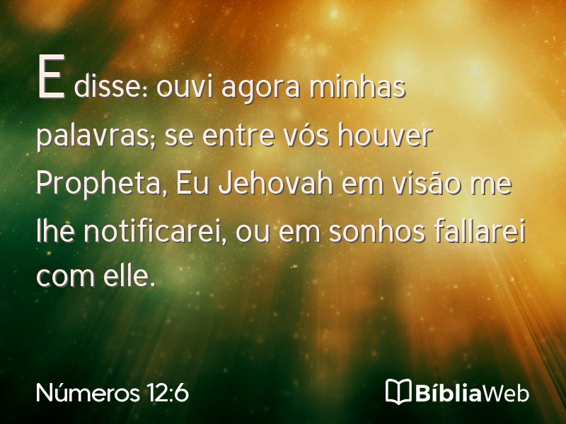 Números 12:6 em imagem para compartilhar