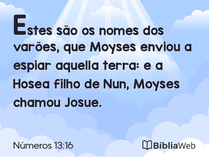 Números 13:16 em imagem para compartilhar