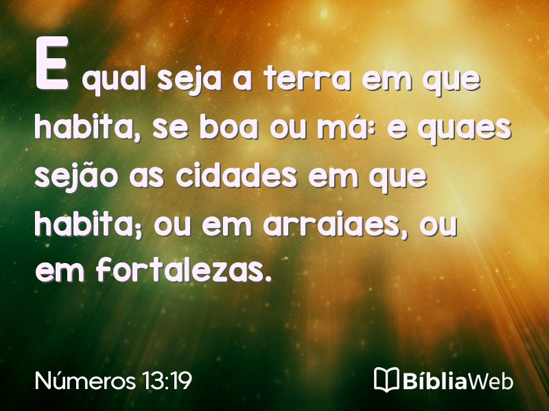 Números 13:19 em imagem para compartilhar
