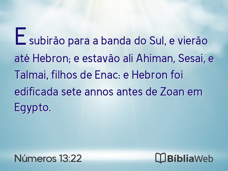 Números 13:22 em imagem para compartilhar