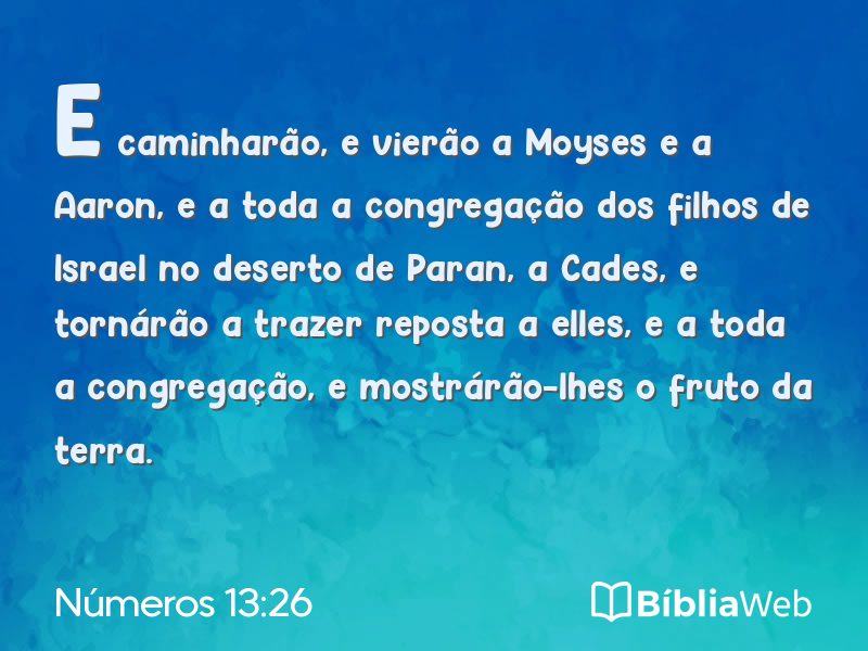 Números 13:26 em imagem para compartilhar