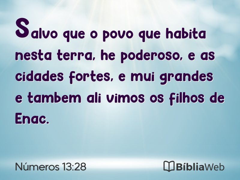 Números 13:28 em imagem para compartilhar