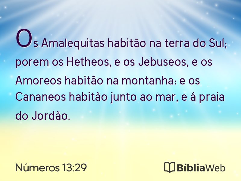 Números 13:29 em imagem para compartilhar