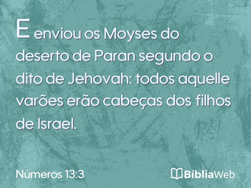 Números 13:3 em imagem para compartilhar