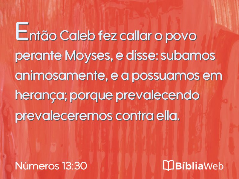 Números 13:30 em imagem para compartilhar