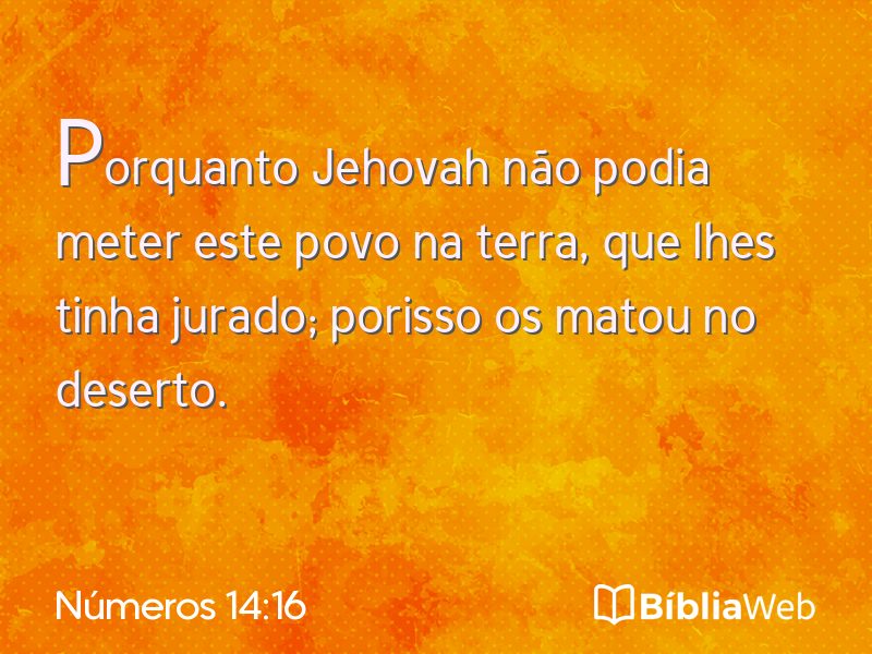 Números 14:16 em imagem para compartilhar