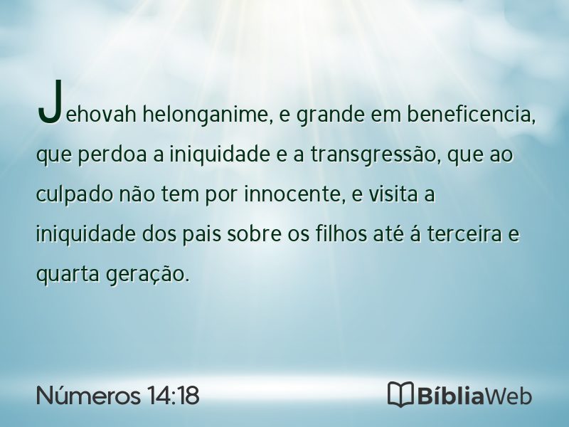 Números 14:18 em imagem para compartilhar