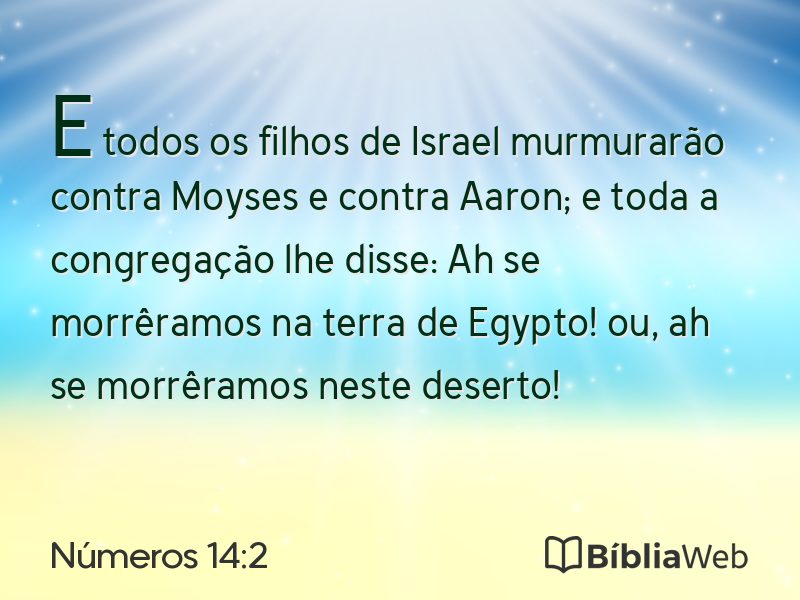 Números 14:2 em imagem para compartilhar