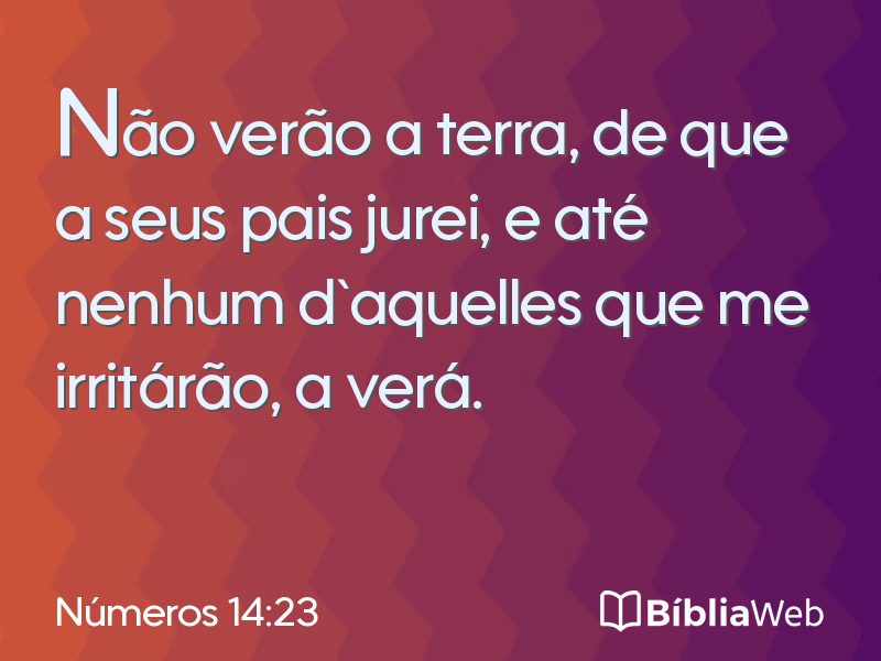Números 14:23 em imagem para compartilhar