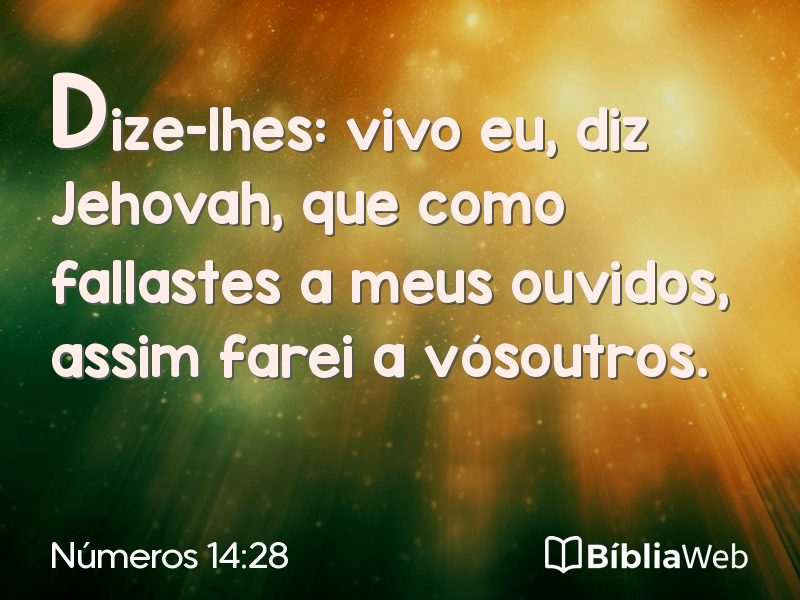 Números 14:28 em imagem para compartilhar