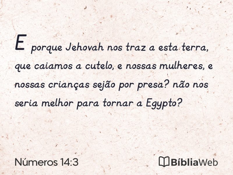 Números 14:3 em imagem para compartilhar