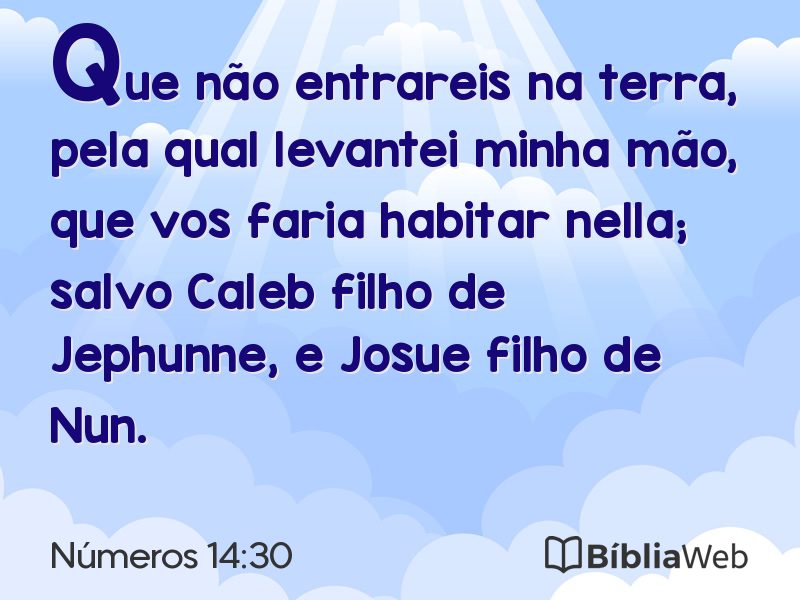 Números 14:30 em imagem para compartilhar