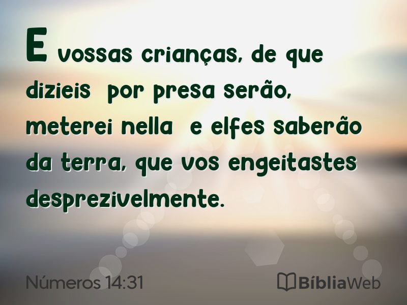 Números 14:31 em imagem para compartilhar