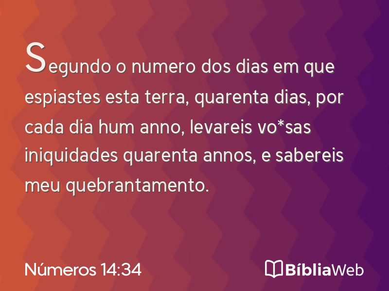 Números 14:34 em imagem para compartilhar