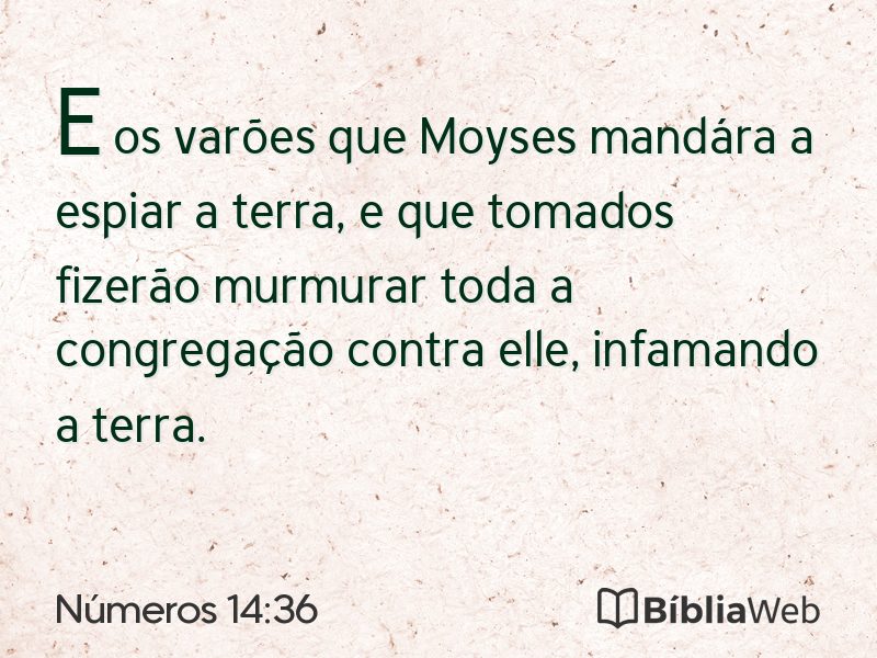 Números 14:36 em imagem para compartilhar