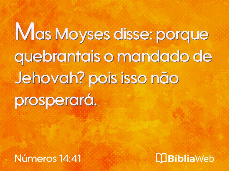 Números 14:41 em imagem para compartilhar