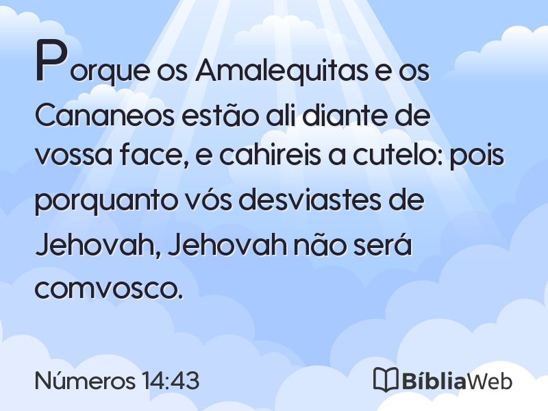 Números 14:43 em imagem para compartilhar