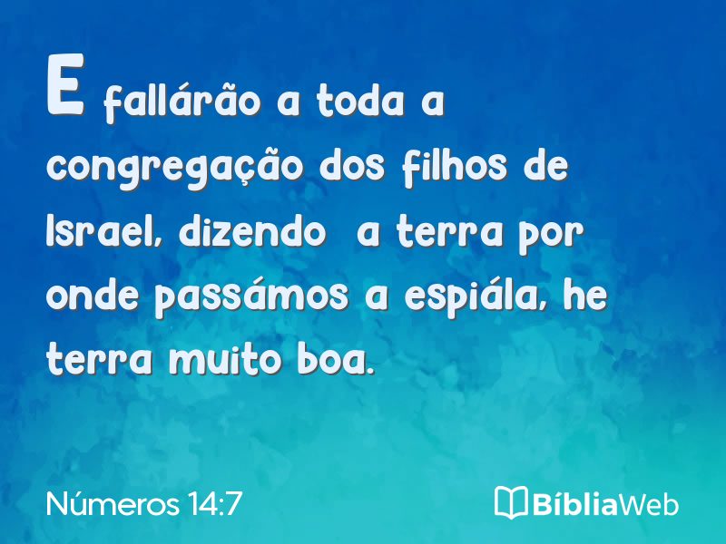 Números 14:7 em imagem para compartilhar