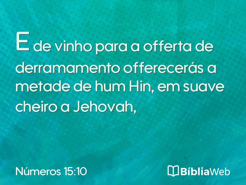 Números 15:10 em imagem para compartilhar