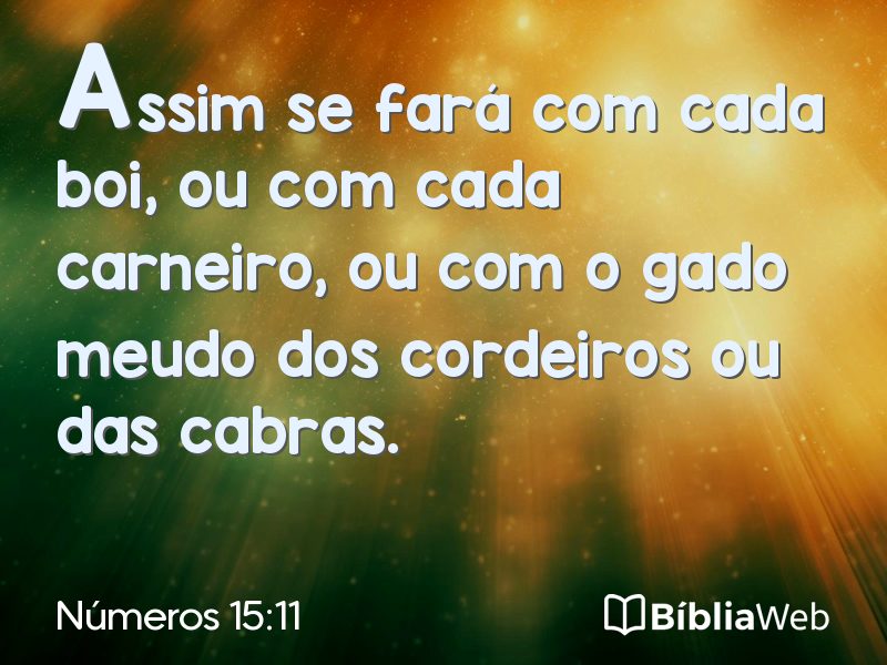 Números 15:11 em imagem para compartilhar