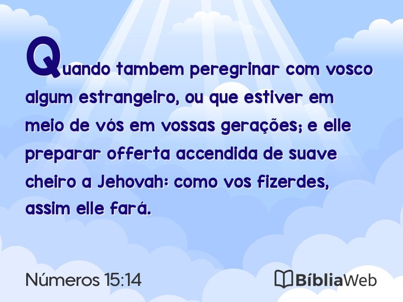 Números 15:14 em imagem para compartilhar