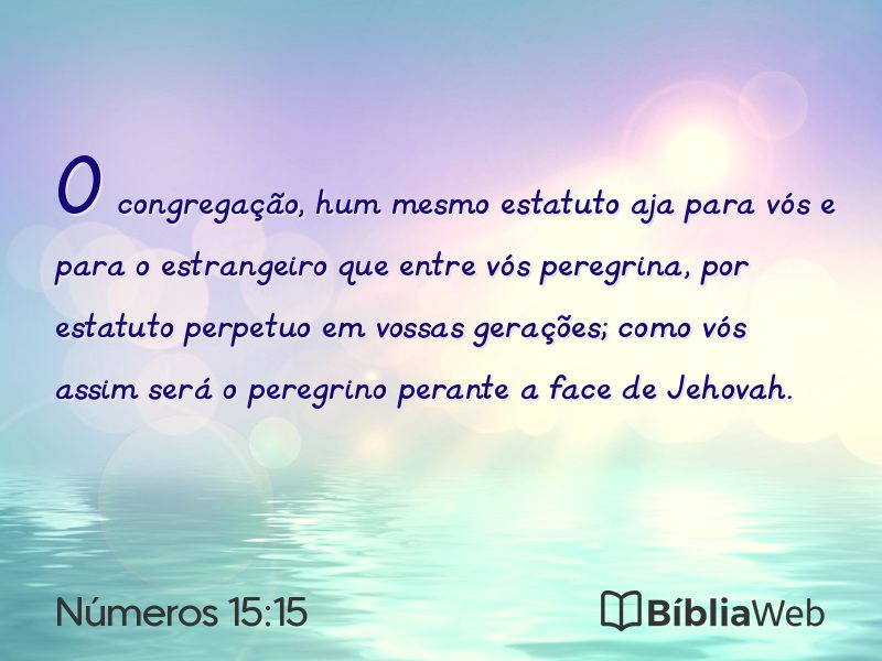 Números 15:15 em imagem para compartilhar