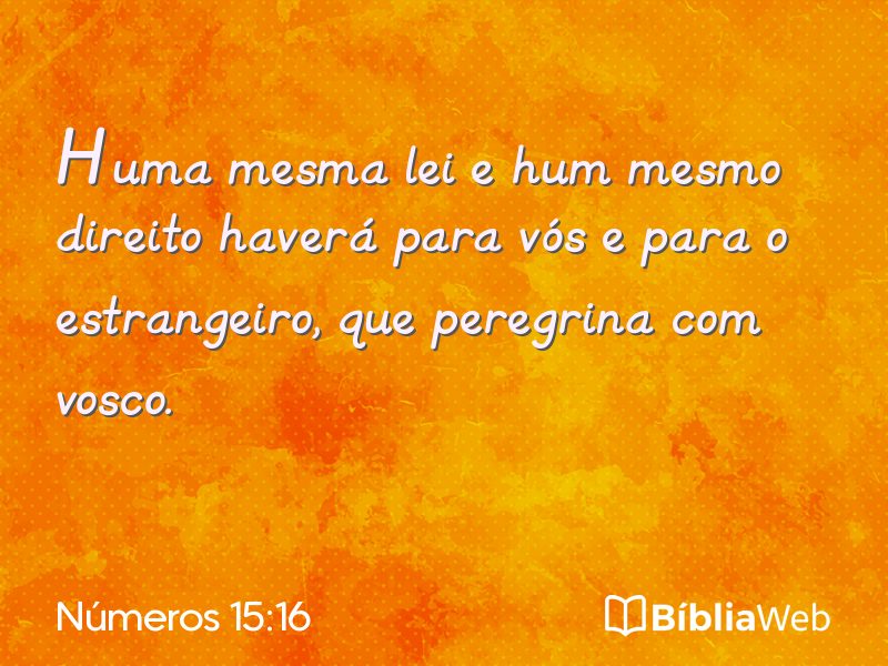 Números 15:16 em imagem para compartilhar